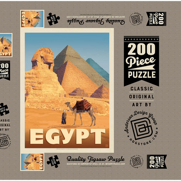 Darstellung des Puzzle Motivs Egypt: Pyramids and the Great Sphinx 200 Puzzle Schachtel 3D Modell