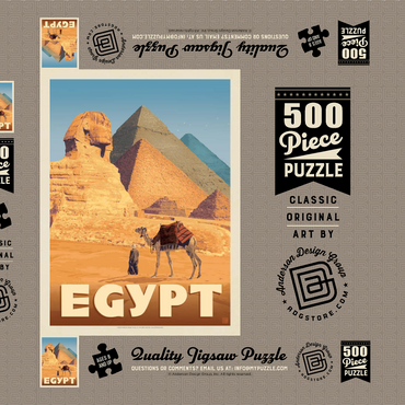 Darstellung des Puzzle Motivs Egypt: Pyramids and the Great Sphinx 500 Puzzle Schachtel 3D Modell