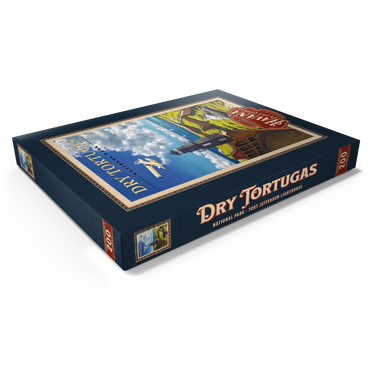 Darstellung des Puzzle Motivs Dry Tortugas National Park - Fort Jefferson Lighthouse, Vintage Travel Poster 200 Puzzle Schachtel Ansicht1