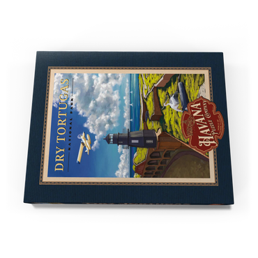Darstellung des Puzzle Motivs Dry Tortugas National Park - Fort Jefferson Lighthouse, Vintage Travel Poster 200 Puzzle Schachtel Ansicht3