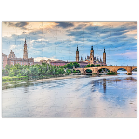 Darstellung des Puzzle Motivs Basilica de Nuestra Senora del Pilar am Ebro, Saragossa, Spanien - Puzzleteile: 100