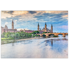 Darstellung des Puzzle Motivs Basilica de Nuestra Senora del Pilar am Ebro, Saragossa, Spanien - Puzzleteile: 200