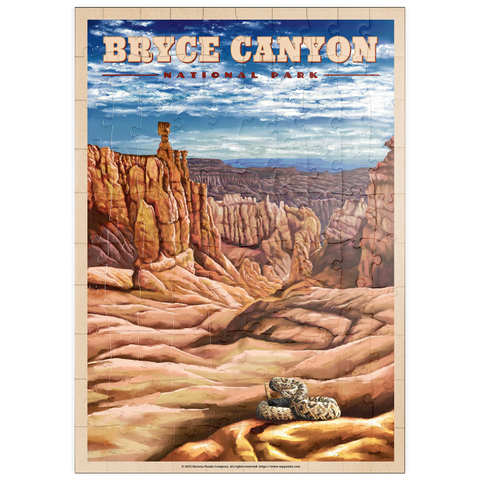 puzzleplate Bryce Canyon National Park - Pillars of Stone, Vintage Travel Poster 100 Puzzle
