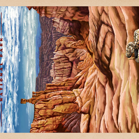 Bryce Canyon National Park - Pillars of Stone, Vintage Travel Poster 100 Puzzle 3D Modell