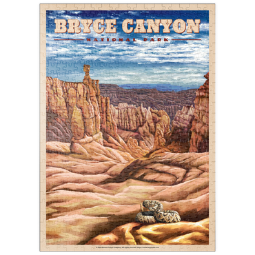 puzzleplate Bryce Canyon National Park - Pillars of Stone, Vintage Travel Poster 500 Puzzle