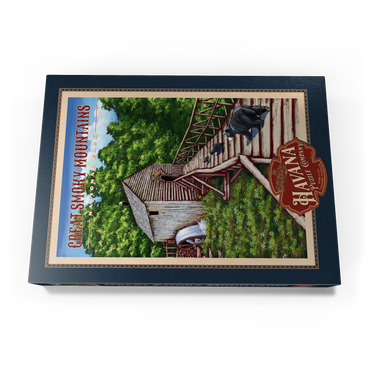 Great Smoky Mountains National Park - Enchanted Mill Among Smoky Highlands, Vintage Travel Poster 1000 Puzzle Schachtel Ansicht3