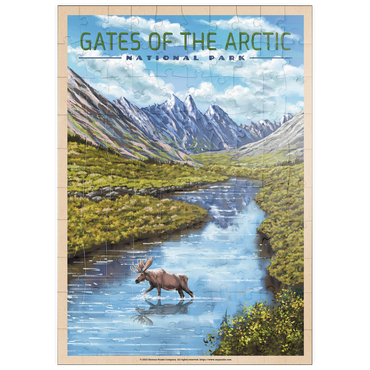 puzzleplate Gates of the Arctic National Park - The Arctic Whisper, Vintage Travel Poster 100 Puzzle