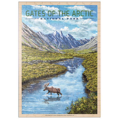 puzzleplate Gates of the Arctic National Park - The Arctic Whisper, Vintage Travel Poster 200 Puzzle