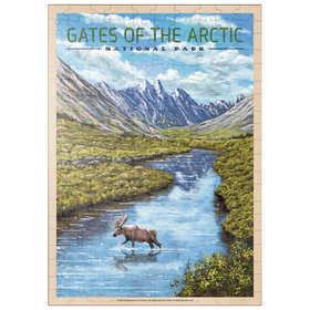 Darstellung des Puzzle Motivs Gates of the Arctic National Park - The Arctic Whisper, Vintage Travel Poster - Puzzleteile: 200