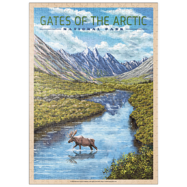 puzzleplate Gates of the Arctic National Park - The Arctic Whisper, Vintage Travel Poster 500 Puzzle