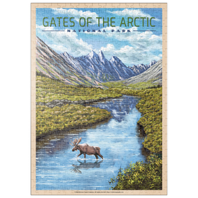 Darstellung des Puzzle Motivs Gates of the Arctic National Park - The Arctic Whisper, Vintage Travel Poster - Puzzleteile: 500