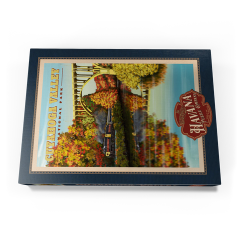 Cuyahoga Valley - Train Journey through Autumn, Vintage Travel Poster 1000 Puzzle Schachtel Ansicht3