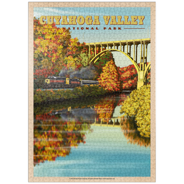puzzleplate Cuyahoga Valley - Train Journey through Autumn, Vintage Travel Poster 1000 Puzzle