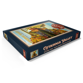 Darstellung des Puzzle Motivs Cuyahoga Valley - Zugfahrt durch den Herbst, Vintage Travel Poster - Puzzleteile: 100