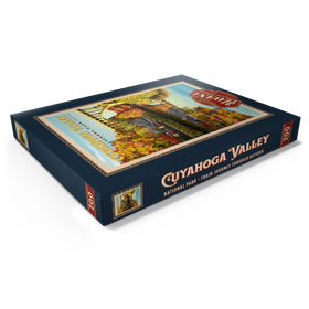 Darstellung des Puzzle Motivs Cuyahoga Valley - Zugfahrt durch den Herbst, Vintage Travel Poster - Puzzleteile: 200