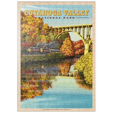 puzzleplate Cuyahoga Valley - Train Journey through Autumn, Vintage Travel Poster 200 Puzzle