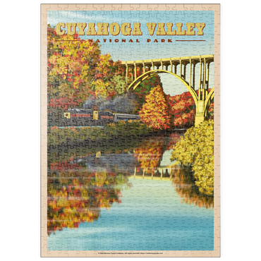puzzleplate Cuyahoga Valley - Train Journey through Autumn, Vintage Travel Poster 500 Puzzle