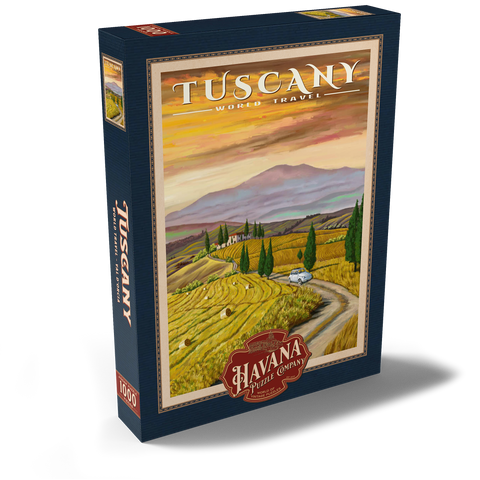 Tuscany - Val d’Orcia, Vintage Travel Poster 1000 Puzzle Schachtel Ansicht2