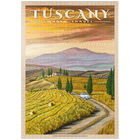 Darstellung des Puzzle-Motivs Toskana - Val d’Orcia, Vintage Travel Poster – Puzzleteile: 1000