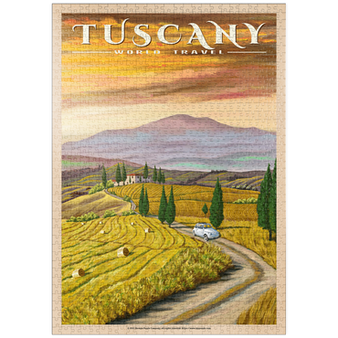 puzzleplate Tuscany - Val d’Orcia, Vintage Travel Poster 1000 Puzzle