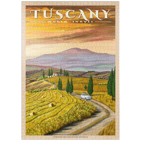 puzzleplate Tuscany - Val d’Orcia, Vintage Travel Poster 1000 Puzzle