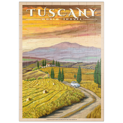 puzzleplate Tuscany - Val d’Orcia, Vintage Travel Poster 100 Puzzle