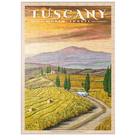 Darstellung des Puzzle Motivs Toskana - Val d’Orcia, Vintage Travel Poster - Puzzleteile: 200