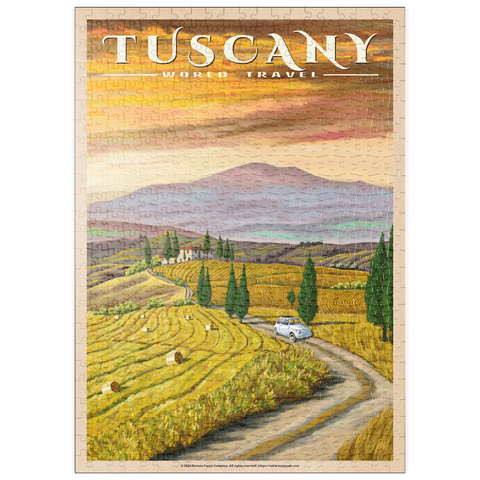 puzzleplate Tuscany - Val d’Orcia, Vintage Travel Poster 500 Puzzle