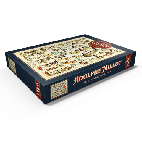 Champignons - Pilze für Alle, Vintage Art Poster, Adolphe Millot 1000 Puzzle Schachtel Ansicht1