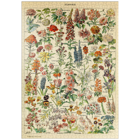 Darstellung des Puzzle Motivs Fleurs - Blumen für Alle, Vintage Art Poster, Adolphe Millot - Puzzleteile: 1000