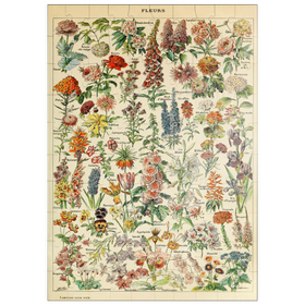 Darstellung des Puzzle Motivs Fleurs - Blumen für Alle, Vintage Art Poster, Adolphe Millot - Puzzleteile: 100