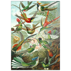 Darstellung des Puzzle Motivs Hummingbirds and Trochilidae (Kolibris), Vintage Art Poster, Ernst Haeckel - Puzzleteile: 100