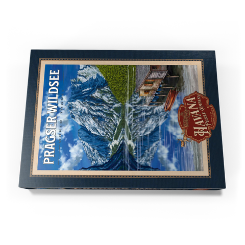 Pragser Wildsee - Mountain Reflections, Vintage Travel Poster 1000 Puzzle Schachtel Ansicht3