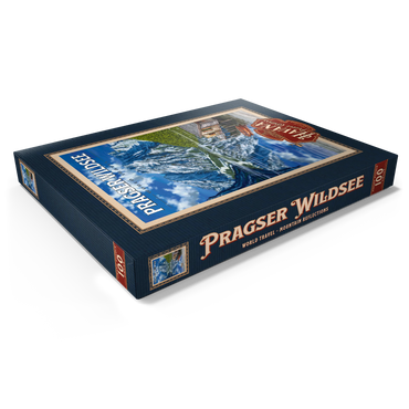 Pragser Wildsee - Mountain Reflections, Vintage Travel Poster 100 Puzzle Schachtel Ansicht1
