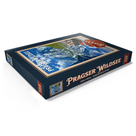 Alternative Darstellung des Puzzle-Motivs Pragser Wildsee - Gebirgsreflexionen, Vintage Travel Poster – Puzzleteile: 200