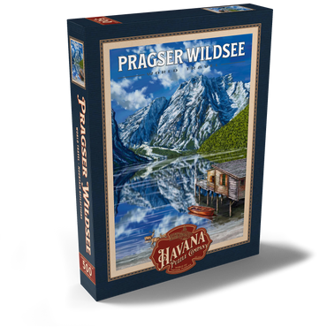 Pragser Wildsee - Mountain Reflections, Vintage Travel Poster 500 Puzzle Schachtel Ansicht2