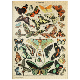 Darstellung des Puzzle-Motivs Papillons - Schmetterlinge für alle, Vintage Art Poster, Adolphe Millot – Puzzleteile: 1000