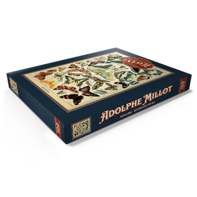 Alternative Darstellung des Puzzle-Motivs Papillons - Schmetterlinge für alle, Vintage Art Poster, Adolphe Millot – Puzzleteile: 100