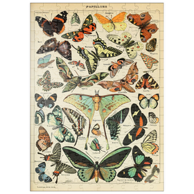 Darstellung des Puzzle-Motivs Papillons - Schmetterlinge für alle, Vintage Art Poster, Adolphe Millot – Puzzleteile: 200