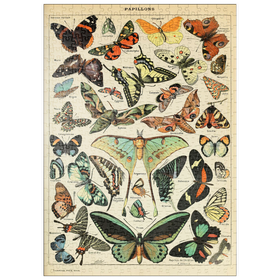 Darstellung des Puzzle-Motivs Papillons - Schmetterlinge für alle, Vintage Art Poster, Adolphe Millot – Puzzleteile: 500