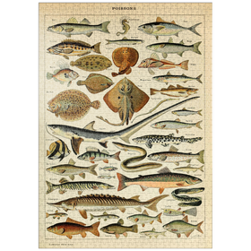 Darstellung des Puzzle-Motivs Fisch für alle, Vintage Art Poster, Adolphe Millot – Puzzleteile: 1000