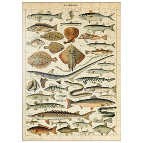 Darstellung des Puzzle-Motivs Fisch für alle, Vintage Art Poster, Adolphe Millot – Puzzleteile: 200