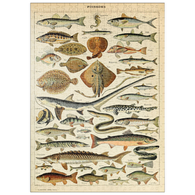 Darstellung des Puzzle-Motivs Fisch für alle, Vintage Art Poster, Adolphe Millot – Puzzleteile: 500