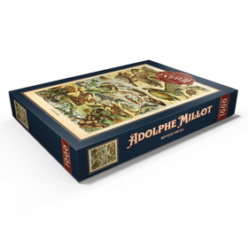 Alternative Darstellung des Puzzle-Motivs Reptilien für alle, Vintage Art Poster, Adolphe Millot – Puzzleteile: 1000