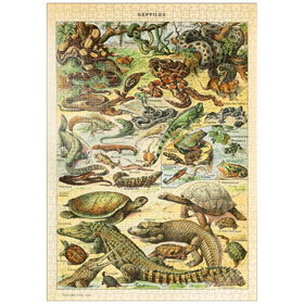 Darstellung des Puzzle-Motivs Reptilien für alle, Vintage Art Poster, Adolphe Millot – Puzzleteile: 1000