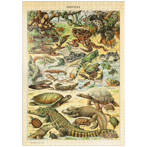 puzzleplate Reptiles For All, Vintage Art Poster, Adolphe Millot 1000 Puzzle