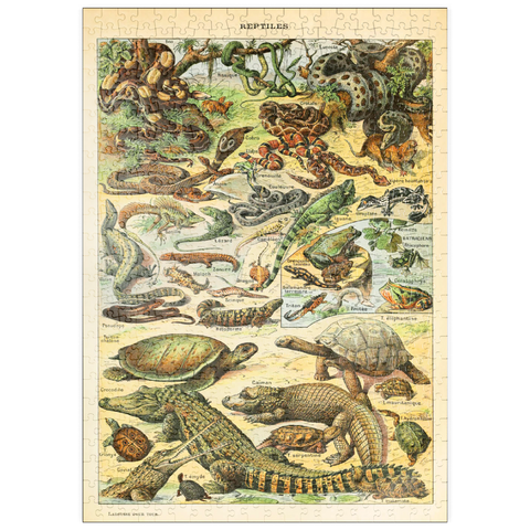 puzzleplate Reptiles For All, Vintage Art Poster, Adolphe Millot 500 Puzzle