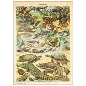 Darstellung des Puzzle Motivs Reptilien für alle, Vintage Art Poster, Adolphe Millot - Puzzleteile: 500