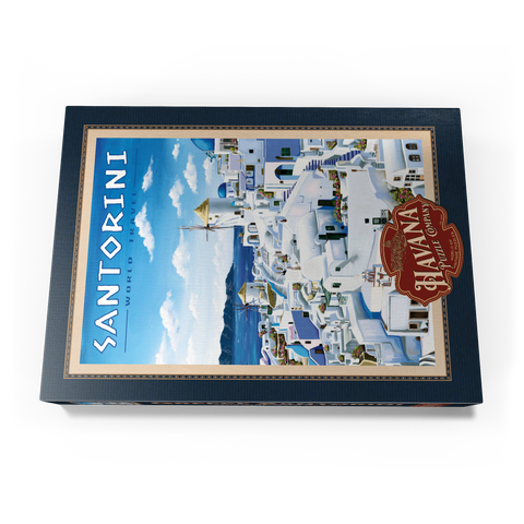 Greece Santorini - In Blue and White, Vintage Travel Poster 1000 Puzzle Schachtel Ansicht3