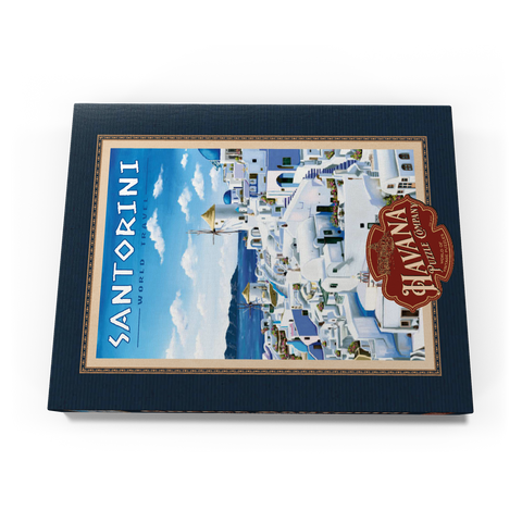 Greece Santorini - In Blue and White, Vintage Travel Poster 100 Puzzle Schachtel Ansicht3
